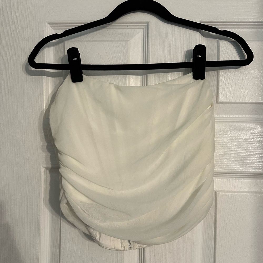 White Boned Corset Crop Top
